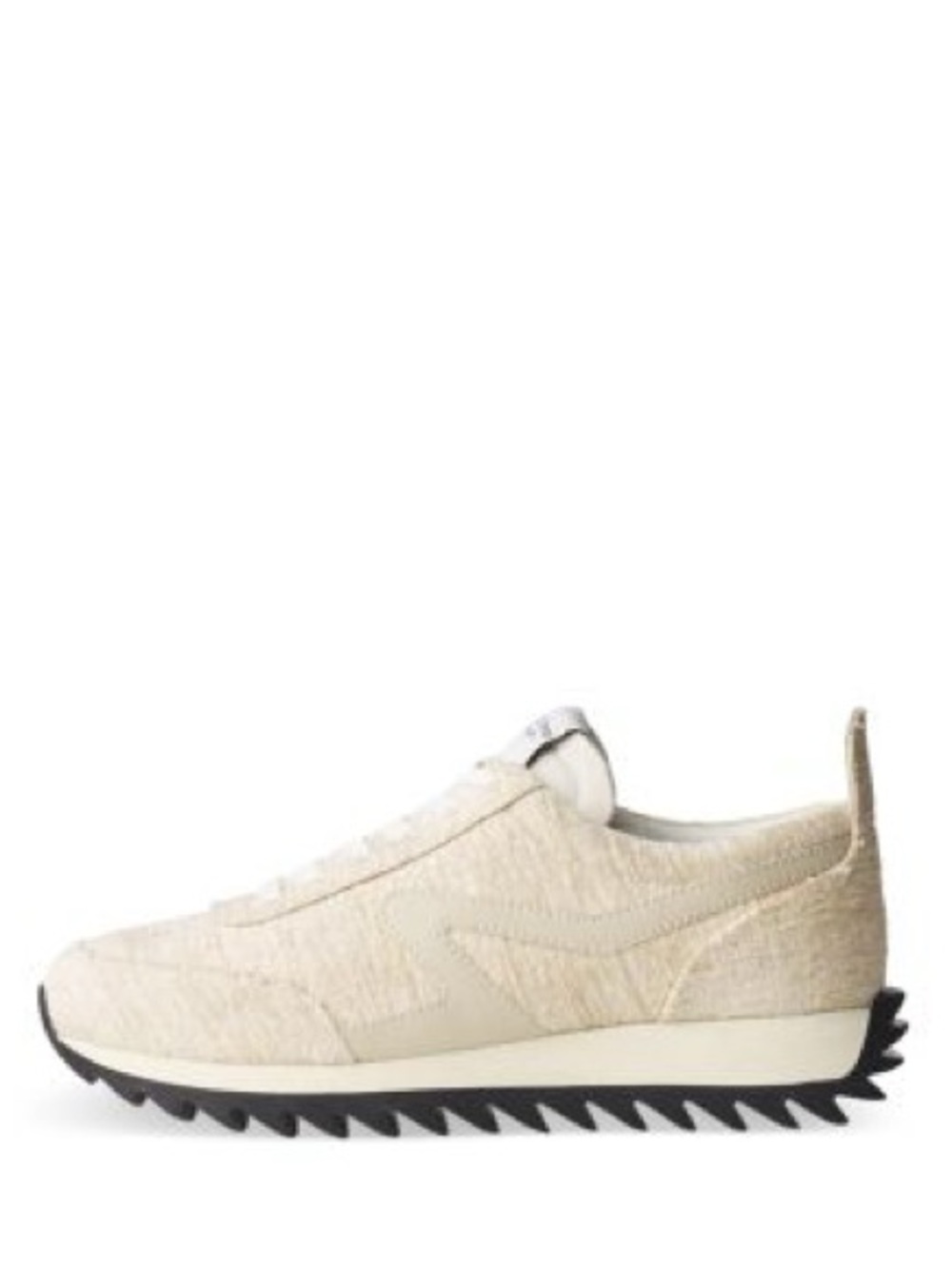 Cream Textured Low-Top Sneaker